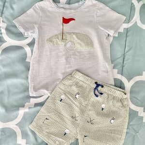 Mud Pie golf seersucker shorts set